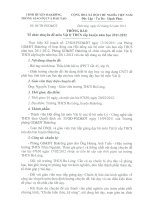 Thông báo chuyên đề Toán cấp cụm