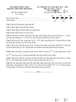 Đề và đáp án Vật Lý khối 11 thi học kỳ I