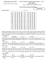 Đề và ĐA khảo sát  ĐH lần  1 xe được