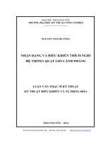 Nhận dạng và điều khiển thích nghi hệ thống quạt gió cánh phẳng