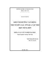 Khuynh hướng vận động thơ Tố Hữu sau 1975 qua tập thơ Một tiếng đờn