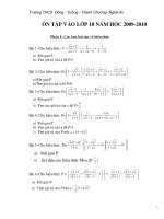 ôn Toán 4 dạng vào lớp 10