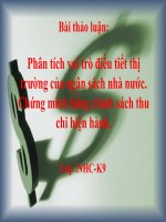 Điều tiết thị trường ngân sách nhà nước