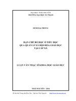 Hạn chế bỏ học ở tiểu học qua quản lý xã hội hóa giáo dục tại cấp xã