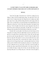 SỰ PHÁT TRIỂN lý LUẬN CHỦ NGHĨA xã hội KHOA học gắn LIỀN với PHONG TRÀO CỘNG sản và CÔNG NHÂN QUỐC tế