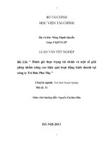 đánh giá thực trạng tài chính và một số giải pháp nhằm nâng cao hiệu quả hoạt động kinh doanh tại công ty trí đức phú thọ
