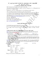 Đề và giải chi tiết môn Hóa năm 2009
