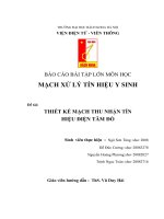 Mạch thu nhận tín hiệu điện tâm đồ  BTL Mạch xủ lý tín hiệu y sinh