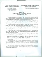 Số 28/BC-PGD V/v BC sơ kết học kỳ I năm học 2011-2012