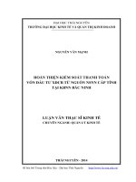 Hoàn thiện kiểm soát thanh toán vốn đầu tư XDCB từ nguồn NSNN cấp tỉnh tại KBNN Bắc Ninh