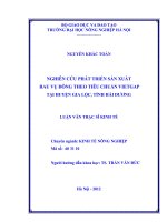 nghiên cứu phát triển sản xuất rau vụ đông theo tiêu chuẩn vietgap tại huyện gia lộc, tỉnh hải dương