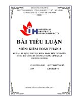 áp dụng thủ tục kiểm toán tiền gửi ngân hàng tại công ty cổ phần nước giải khát chương dương