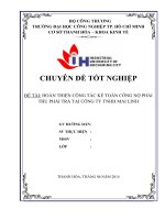 hoàn thiện công tác kế toán công nợ phải thu phải trả tại công ty tnhh mai linh