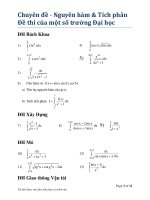 Tích phân trong một số đề thi đại học