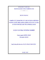 Nghiên cứu ảnh hưởng của việc sử dụng chế phẩm vi sinh vật hữu hiệu (EMINA) trong sản xuất cà chua an toàn ở huyện việt yên, tỉnh bắc giang