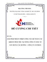 đề cương chi tiết giải pháp hoàn thiện công tác kế toán các khoản phải thu tại tổng công ty đầu tư xây dựng cầu đường – công ty cổ phần