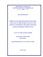 Nghiên cứu đặc điểm sinh trưởng phát triển, năng suất của một số giống ngô lai và ảnh hưởng của phân bón lá đến giống ngô NK6326 tại huyện kim động, tỉnh hưng yên