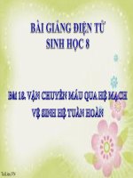 bài giảng sinh học 8 bài 18 vận chuyển máu qua hệ mạch. vệ sinh hệ tuần hoàn