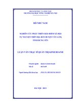Nghiên cứu phát triển bảo hiểm xã hội tự nguyện trên địa bàn huyện văn lâm, tỉnh hưng yên
