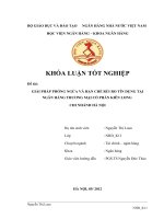 giải pháp phòng ngừa và hạn chế rủi ro tín dụng tại nhtmcp kiên long chi nhánh hà nội