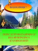 bài giảng sinh học 7 bài 53 môi trường sống và sự vận động, di chuyển