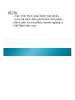 Đề tài các hình thức phát hành trái phiếu   liện hệ thực tiễn phát hành trái phiếu chính phủ và trái phiếu doanh nghiệp ở việt nam hiện nay