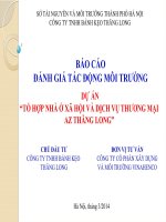Báo cáo đánh giá tác động môi trường: Dự án tổ hợp nhà ở xã hội và dịch vụ thương mại AZ Thăng Long
