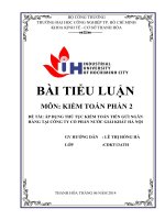 áp dụng thủ tục kiểm toán tiền gửi ngân hàng tại công ty cổ phần nước giải khát hà nội
