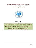 CƠ SỞ LÝ LUẬN VỀ CẢI TIẾN CHẤT LƯỢNG NHẰM NÂNG CAO SỨC CẠNH TRANH CỦA SẢN PHẨM TRÊN THỊ TRƯỜNG