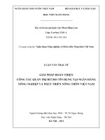 giải pháp hoàn thiện công tác quản trị rủi ro tín dụng tại ngân hàng nông nghiệp và phát triển nông thôn việt nam