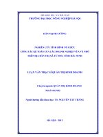 Nghiên cứu tình hình tổ chức công tác kế toán của các doanh nghiệp vừa và nhỏ trên địa bàn thị xã từ sơn, tỉnh bắc ninh