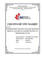 giải pháp nâng cao công tác quản trị nguồn nhân lực tại công ty cổ phần sản xuất và thương mại cát lợi