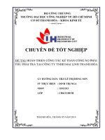 hoàn thiện công tác kế toán công nợ phải thu phải trả tại công ty tnhh mai linh thanh hóa