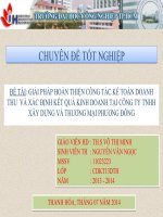 giải pháp hoàn thiện công tác kế toán doanh thu  và xác định kết quả kinh doanh tại công ty tnhh xây dựng và thương mại phương đông