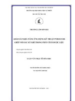 Khảo sát khả năng ứng dụng kỹ thuật pyrolysis ghép nối sắc ký khí trong phân tích dược liệu