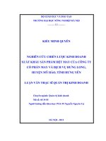 Nghiên cứu chiến lược kinh doanh xuất khẩu sản phẩm dệt may của công ty cổ phần may và dịch vụ hưng long, huyện mỹ hào, tỉnh hưng yên