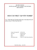 hoàn thiện một số giải pháp nhằm nâng cao hoạt động tiêu thụ sản phẩm tại công ty cp thần nông thanh hóa