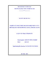 Nghiên cứu phát triển doanh nghiệp nhỏ và vừa trên địa bàn thành phố bắc giang, tỉnh bắc giang