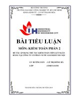 áp dụng thủ tục kiểm toán tiền gửi ngân hàng tại công ty cổ phần nước giải khát hà nội  