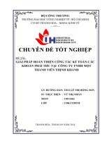 giải pháp hoàn thiện công tác kế toán các khoản phải thu tại  công ty tnhh một thành viên thịnh khánh