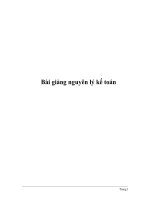 Bài giảng nguyên lý kế toán