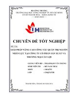 giải pháp nâng cao công tác quản trị nguồn nhân lực tại công ty cổ phần sản xuất và thương mại cát lợi