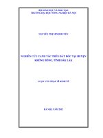 Nghiên cứu canh tác trên đất dốc tại huyện krông bông, tỉnh đắk lắk