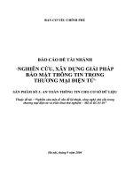 Đề tài nghiên cứu, xây dựng giải pháp bảo mật thông tin trong thương mại điện tử an toàn thông tin cho cơ sở dữ liệu