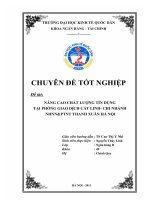 nâng cao chất lượng tín dụng tại phòng giao dịch cát linh- chi nhánh nhnn&ptnt thanh xuân