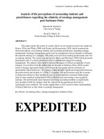 analysis of the perceptions of accounting students and practitioners regarding the ethnicity of earnings management post sarbanes-oxley