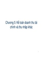 kế toán doanh thu tài chính và thu nhập khác