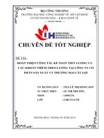 hoàn thiện công tác kế toán tiền lương và các khoản trích theo lương tại công ty cổ phần sản xuất và thương mại cát lợi