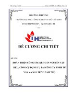 đề cương hoàn thiện công tác kế toán nguyên vật liệu, công cụ dụng cụ tại công ty tnhh tư vấn và xây dựng nam thọ