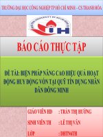 biện pháp nâng cao hiệu quả hoạt động huy động vốn tại quỹ tín dụng nhân dân đông minh